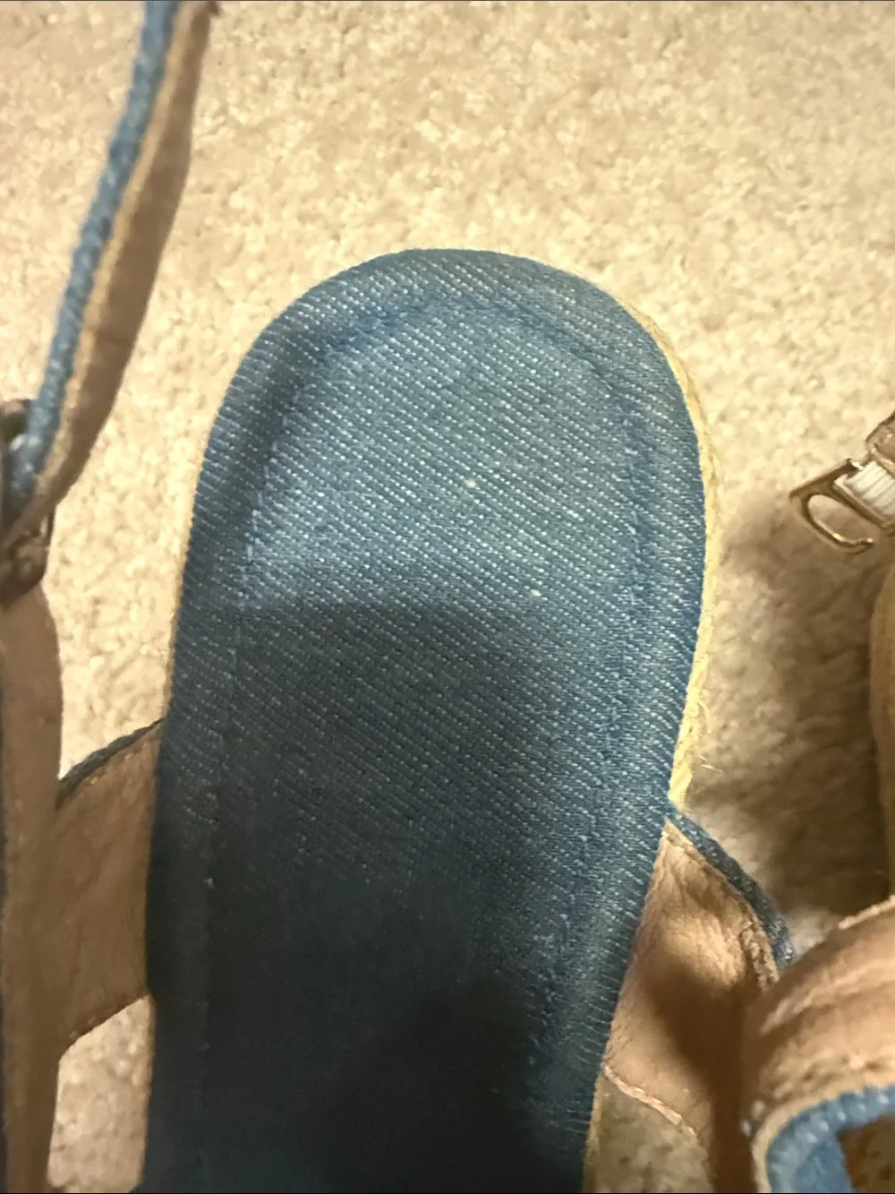 Blue Denim Espadrille Wedge Sandals